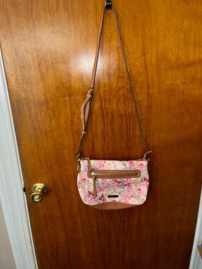 Rosetti Floral Crossbody Bag in Pink and Tan